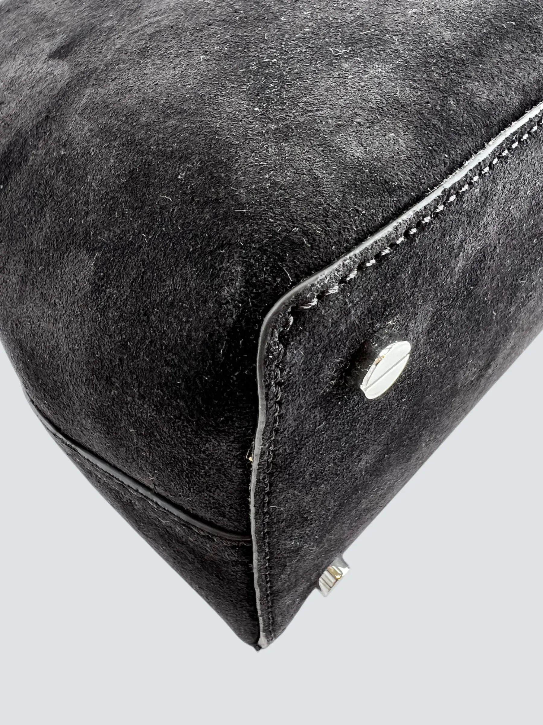 Toteme Espresso Brown Suede Leather TLock Shoulder Bag