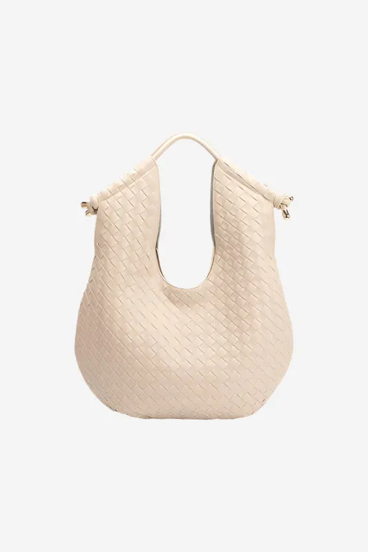 Tracy Ivory Woven Recycled Vegan Leather Bag