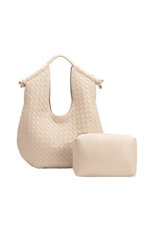 Tracy Ivory Woven Recycled Vegan Leather Bag