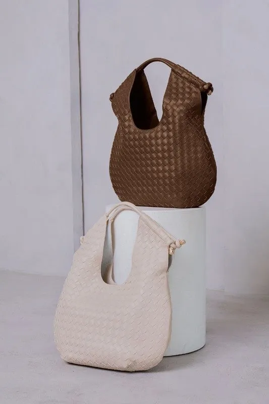 Tracy Ivory Woven Recycled Vegan Leather Bag