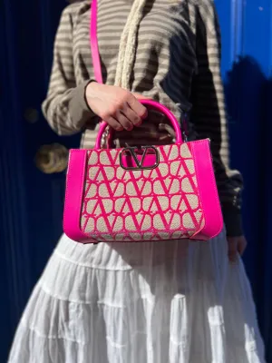 Valentino Garavani VLogo Small Tote Pink Bag