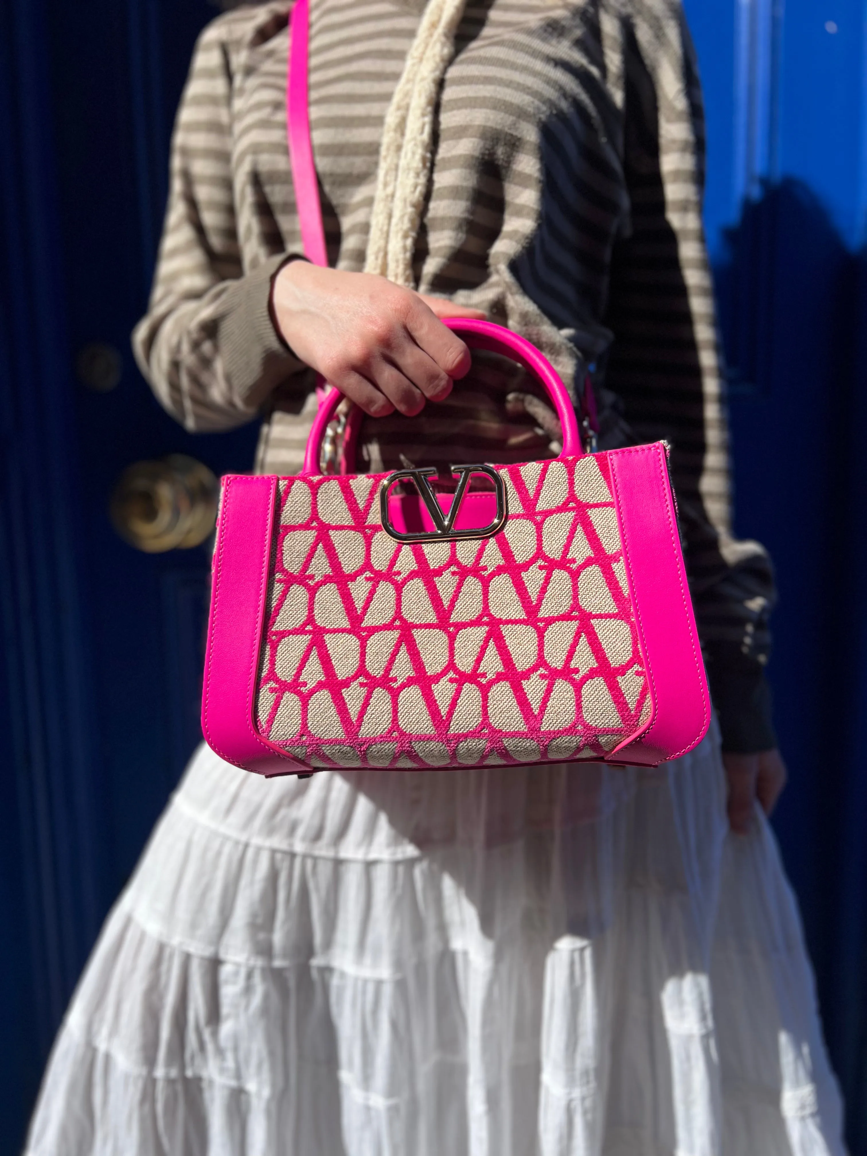 Valentino Garavani VLogo Small Tote Pink Bag