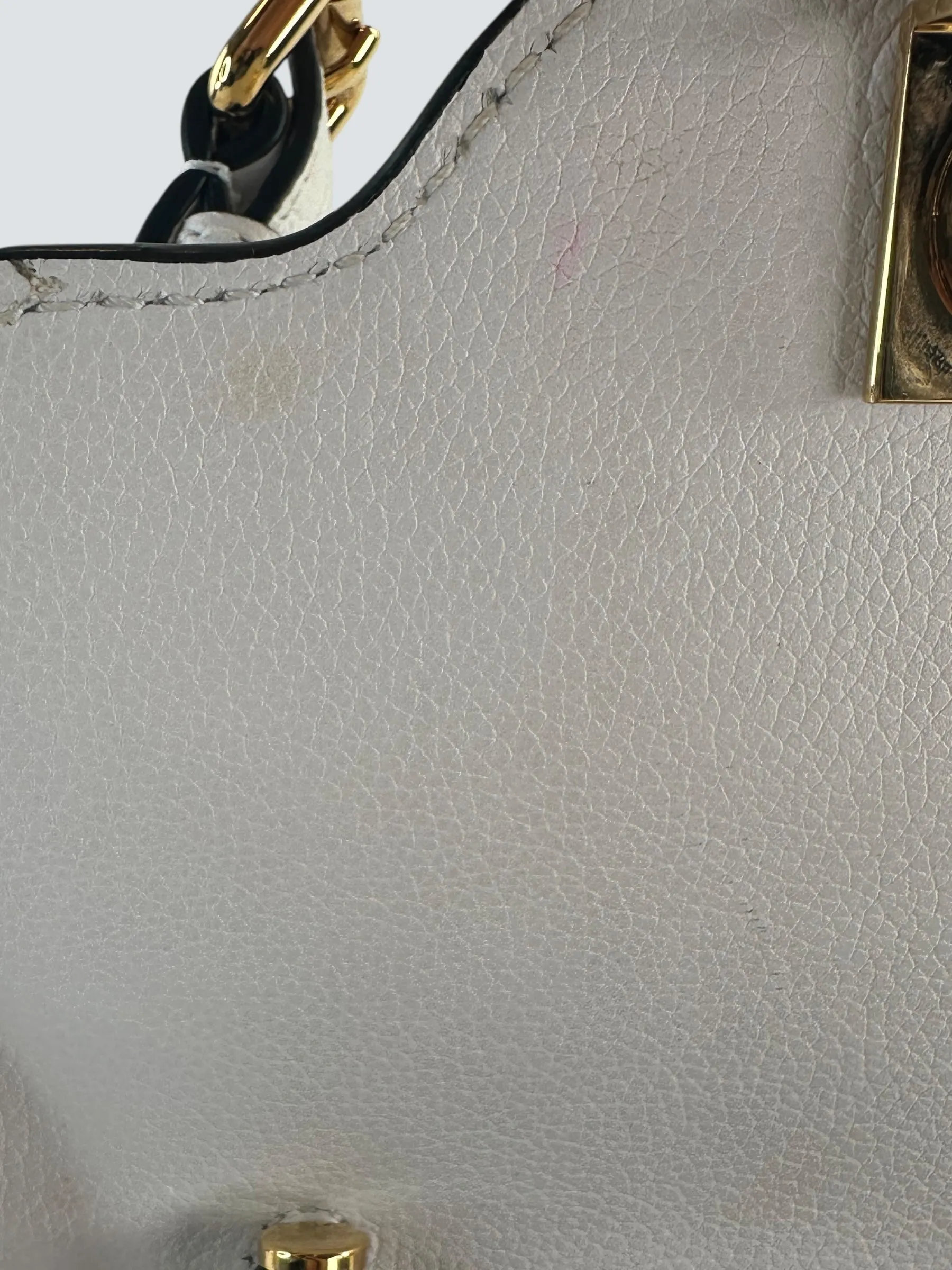 Versace White Leather Medusa Handbag