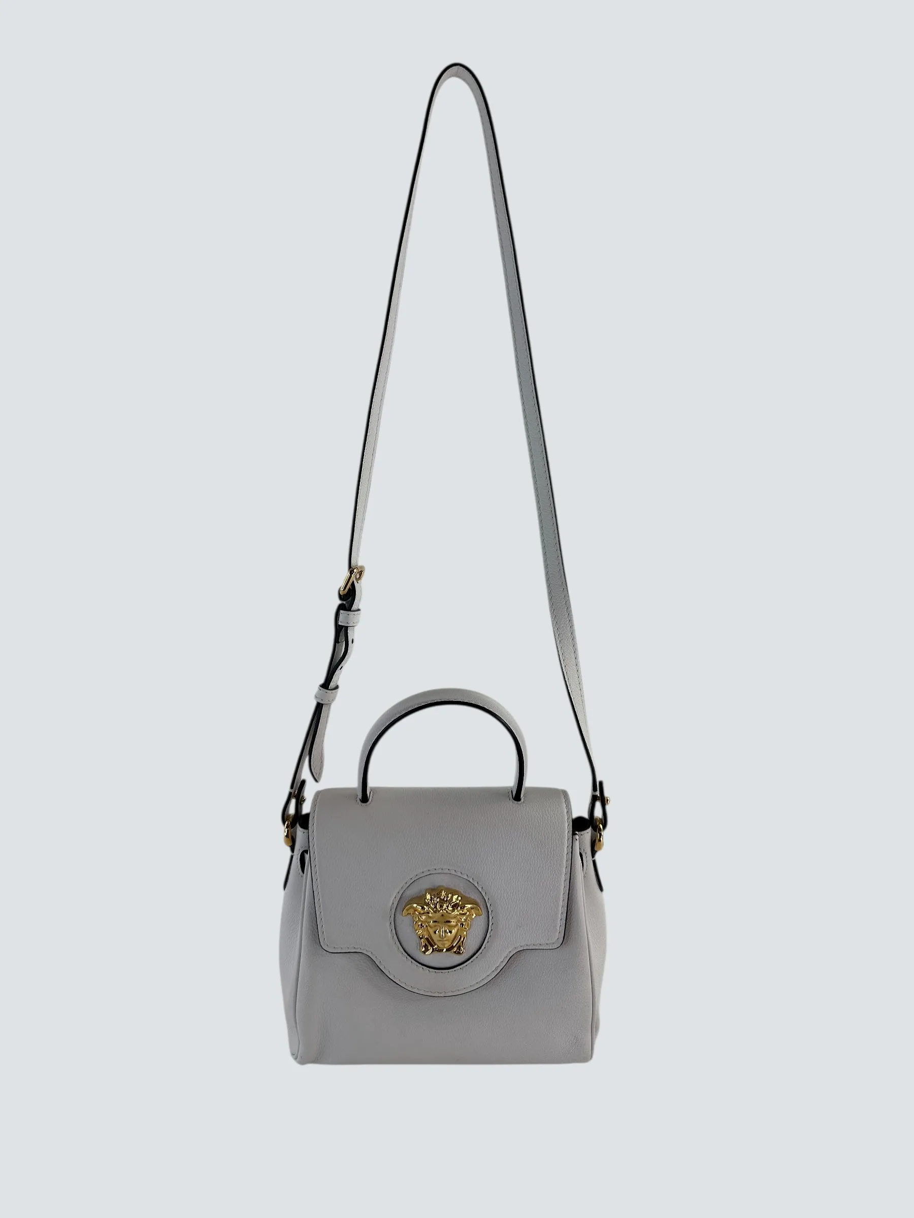 Versace White Leather Medusa Handbag