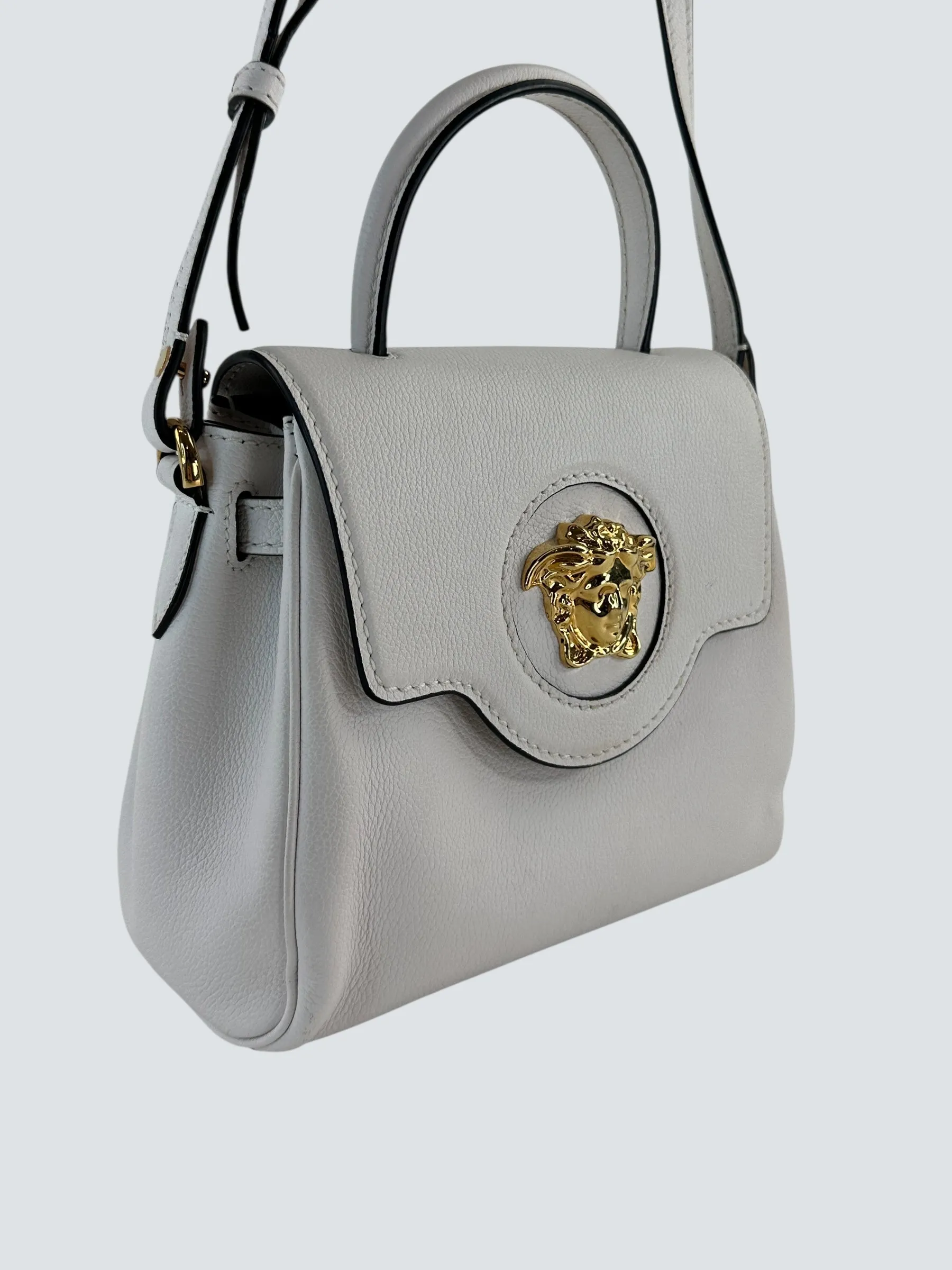 Versace White Leather Medusa Handbag