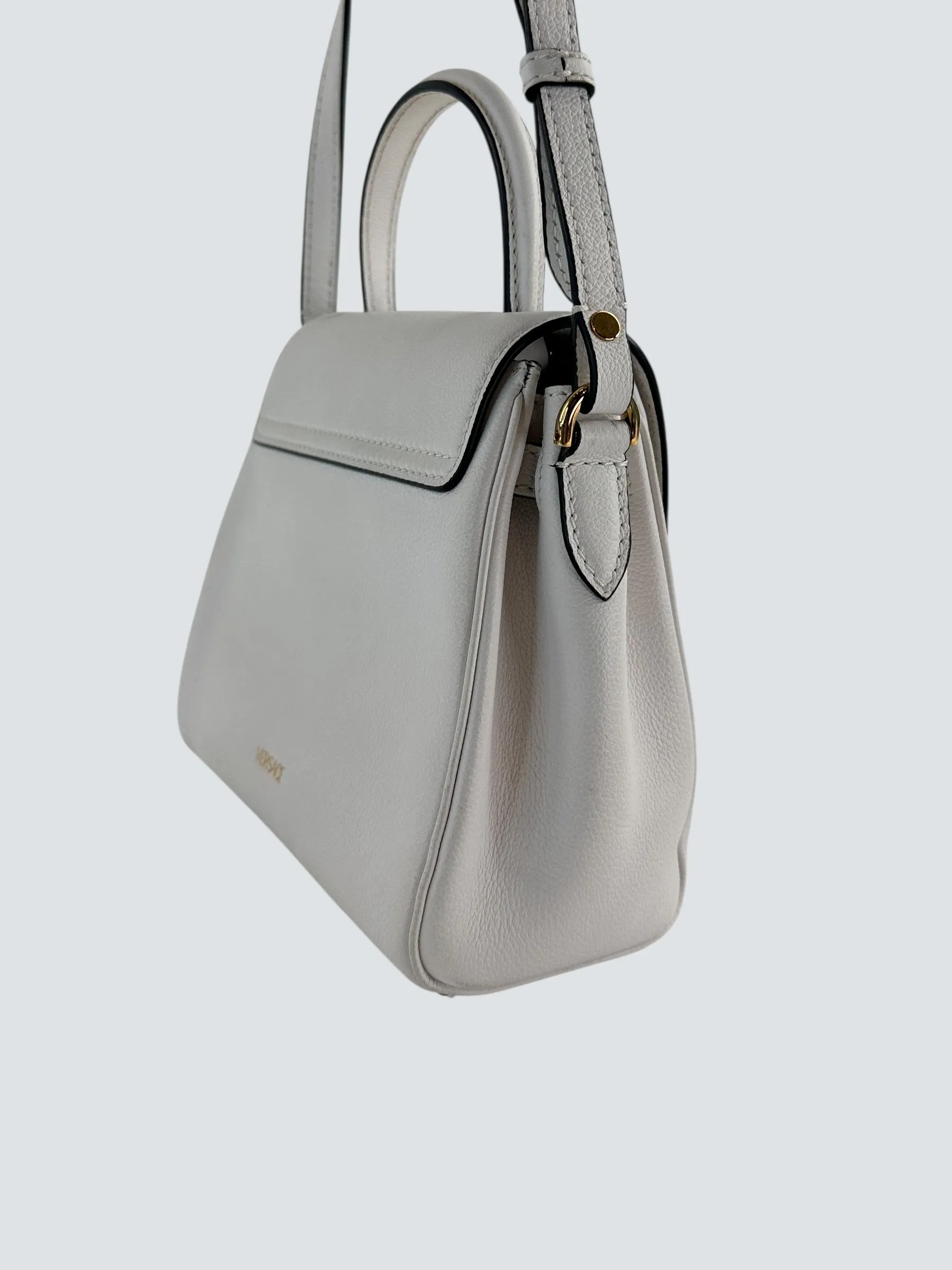 Versace White Leather Medusa Handbag