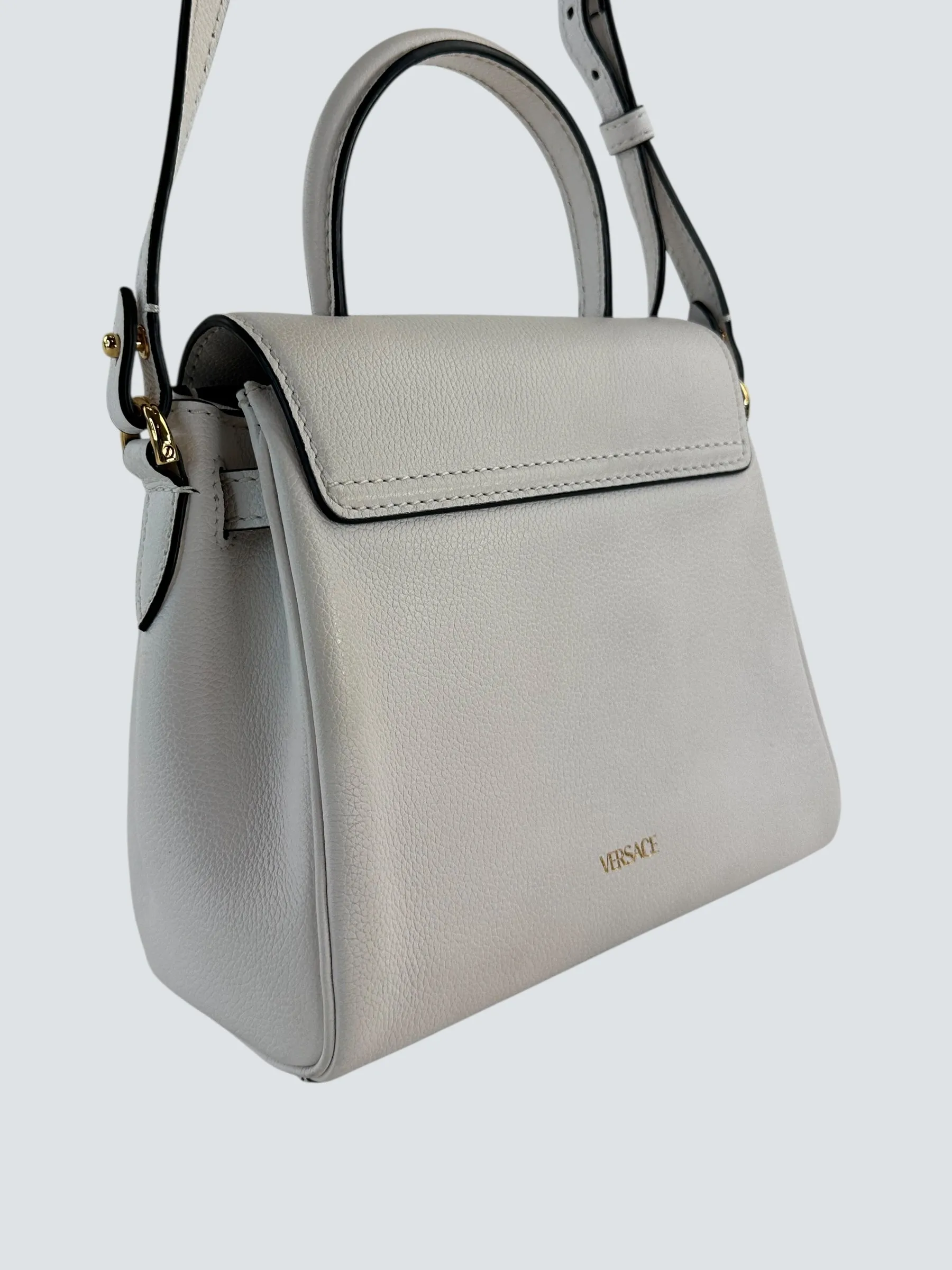 Versace White Leather Medusa Handbag