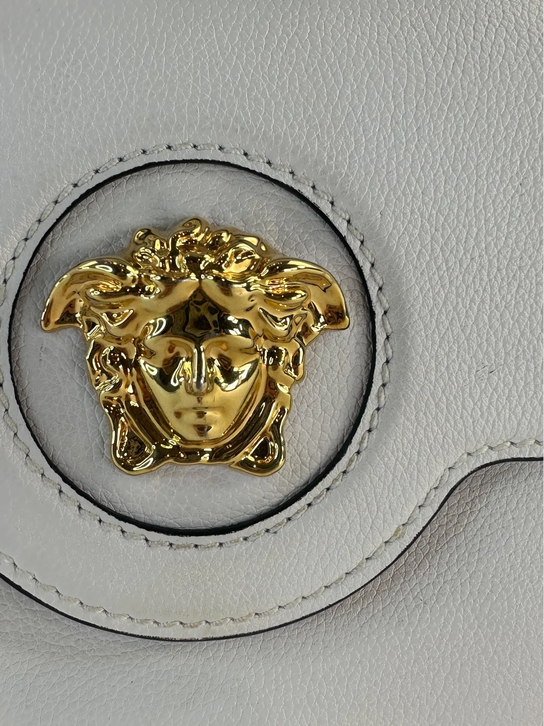 Versace White Leather Medusa Handbag