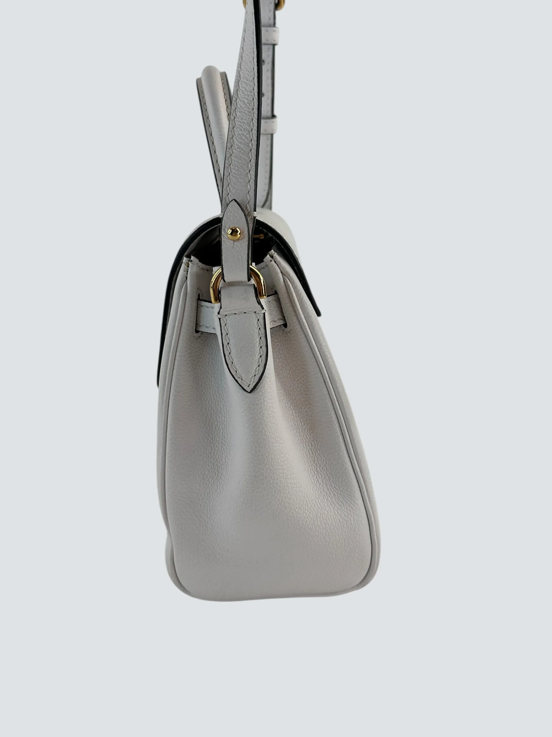 Versace White Leather Medusa Handbag