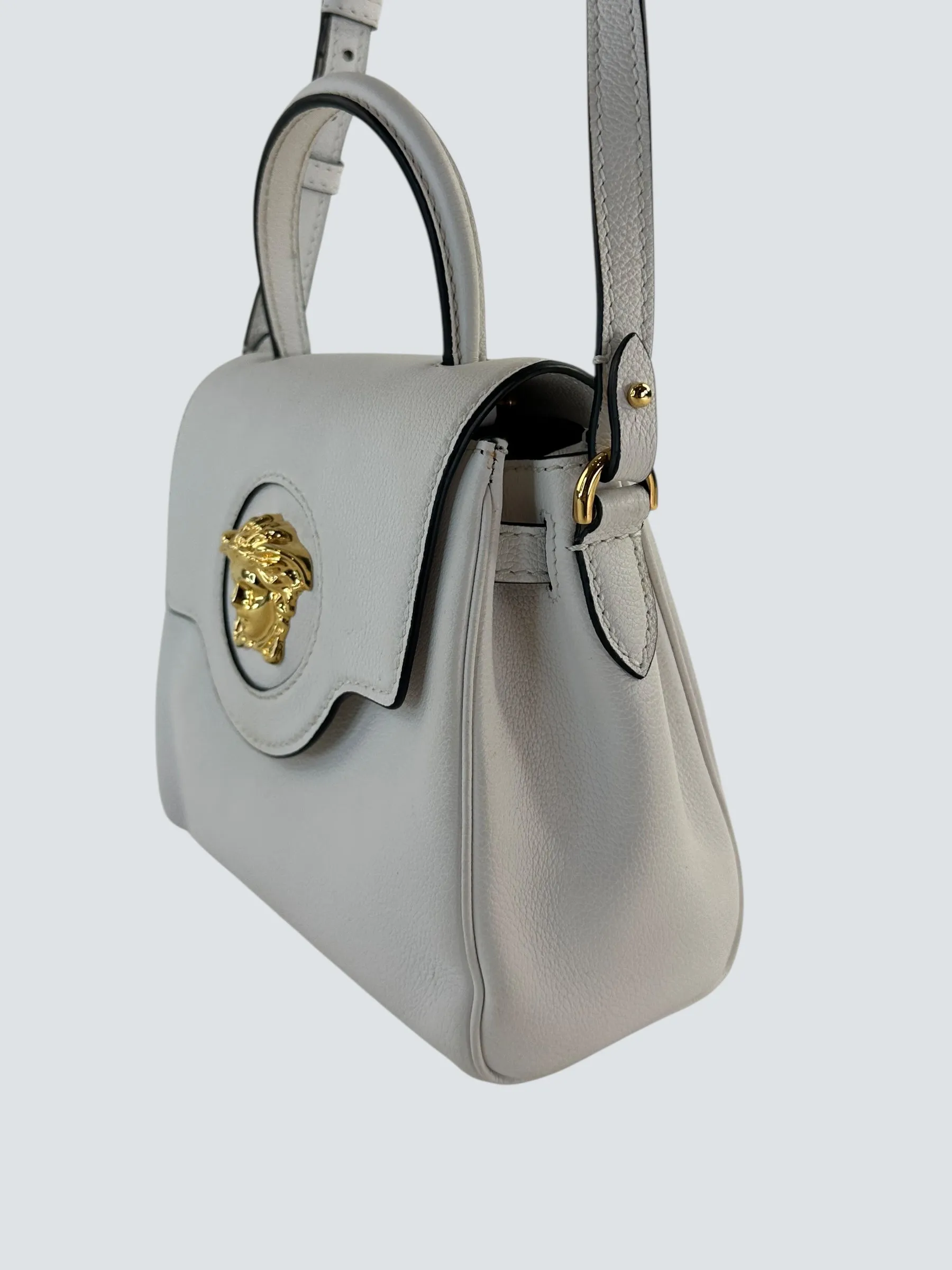 Versace White Leather Medusa Handbag