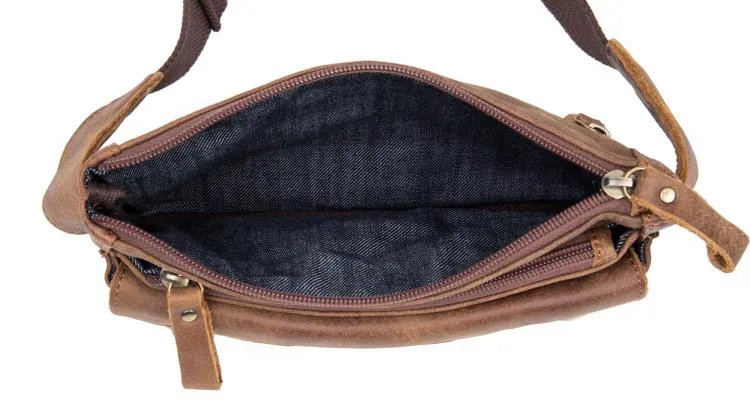 Vintage Leather Fanny Pack Mens Waist Bag Hip Pack Belt Bag Bumbag for Men