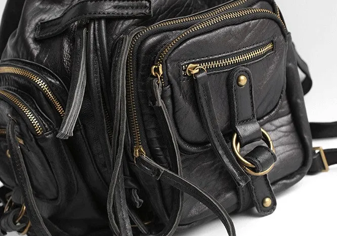 Vintage LEATHER WOMEN Barrel Backpack Handmade School Bucket Backpack FOR WOMEN