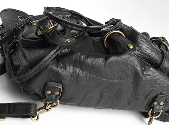 Vintage LEATHER WOMEN Barrel Backpack Handmade School Bucket Backpack FOR WOMEN