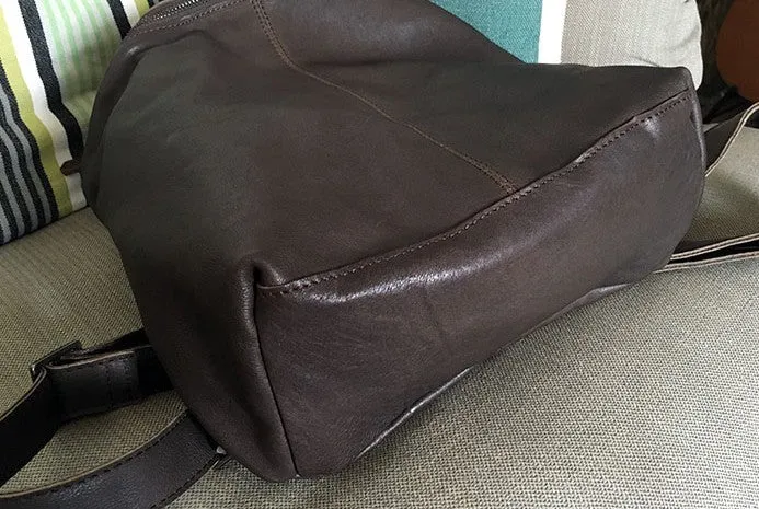 Vintage LEATHER WOMEN Barrel Backpacks School Bucket Backpacks FOR WOMEN
