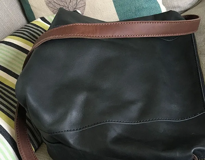 Vintage LEATHER WOMENs Bucket SHOULDER BAG Barrel Crossbody Purse FOR WOMEN