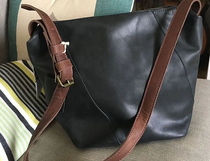 Vintage LEATHER WOMENs Bucket SHOULDER BAG Barrel Crossbody Purse FOR WOMEN