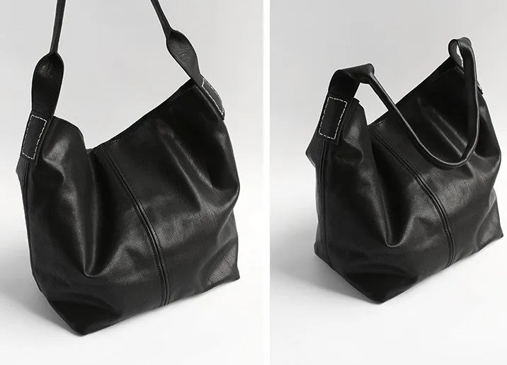 Vintage LEATHER WOMENs Large Bucket SHOULDER BAG Barrel Purse FOR WOMEN