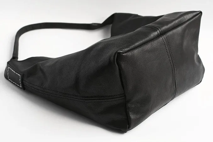 Vintage LEATHER WOMENs Large Bucket SHOULDER BAG Barrel Purse FOR WOMEN