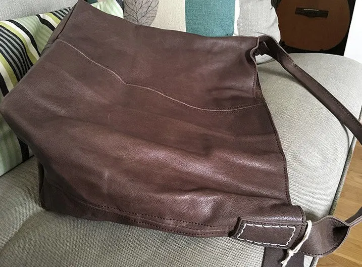 Vintage LEATHER WOMENs Large Bucket SHOULDER BAG Barrel Purse FOR WOMEN