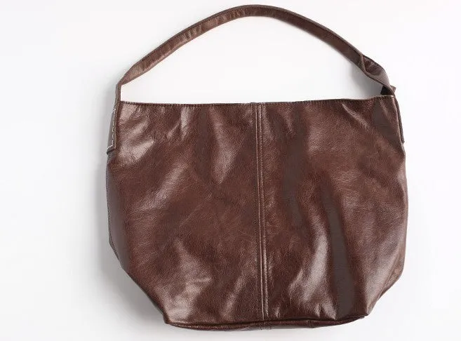 Vintage LEATHER WOMENs Large Bucket SHOULDER BAG Barrel Purse FOR WOMEN
