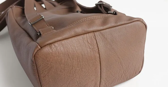 Vintage Soft LEATHER WOMEN Bucket Backpack School Backpack FOR WOMEN