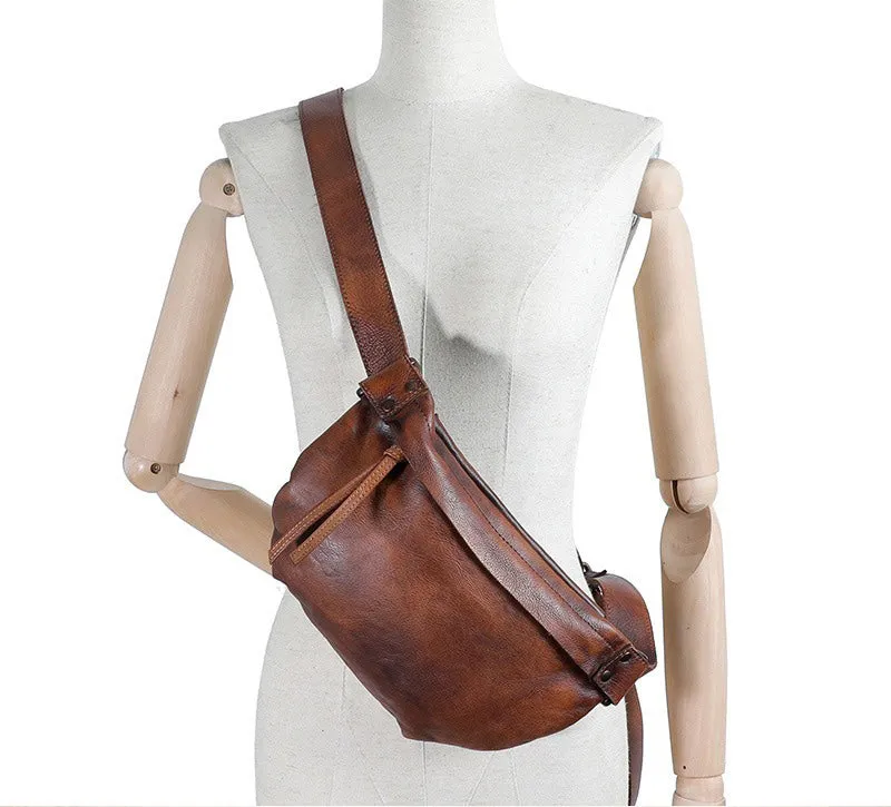 Vintage Women Leather Waist Bag Fanny Pack Handmade Hip Packs for Women
