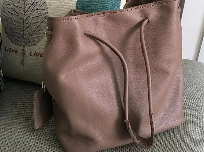 Vintage WOMENs LEATHER Bucket Purse Bucket Shoulder Purse FOR WOMEN