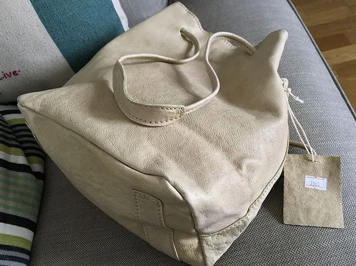 Vintage WOMENs LEATHER Bucket Purse Bucket Shoulder Purse FOR WOMEN