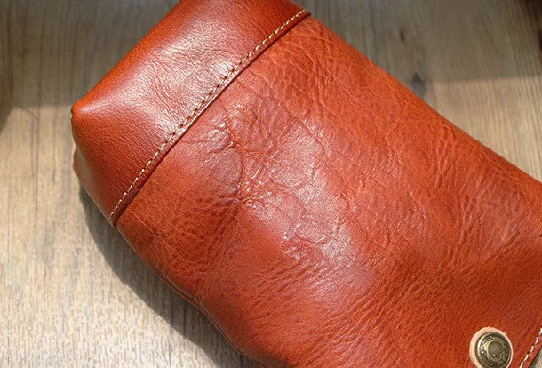 Vintage Womens Red Leather Shoulder Bucket Bag leather phone Bucket bag for women Side bag crossbody bag