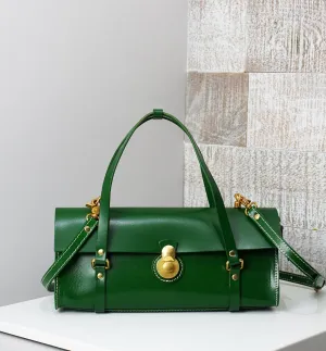 Vive 2.0 Classic Baguette Satchel- Hunter Green