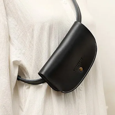 Women Brown LEATHER Fanny Pack Cute WOMEN Sling Bag Small Waist BAG FOR WOMEN