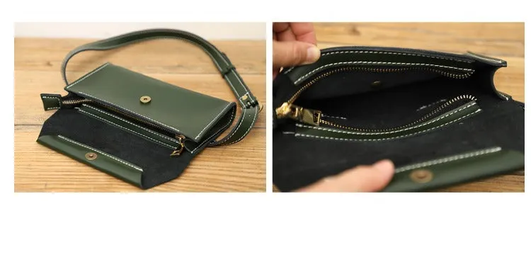 Women LEATHER Fanny Pack Cute WOMEN Black Sling Bag Small Waist BAG FOR WOMEN
