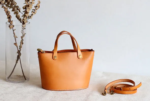 Womens Leather Bucket Bag Shopper Bag Leather Handbag Shoulder Bag for Women