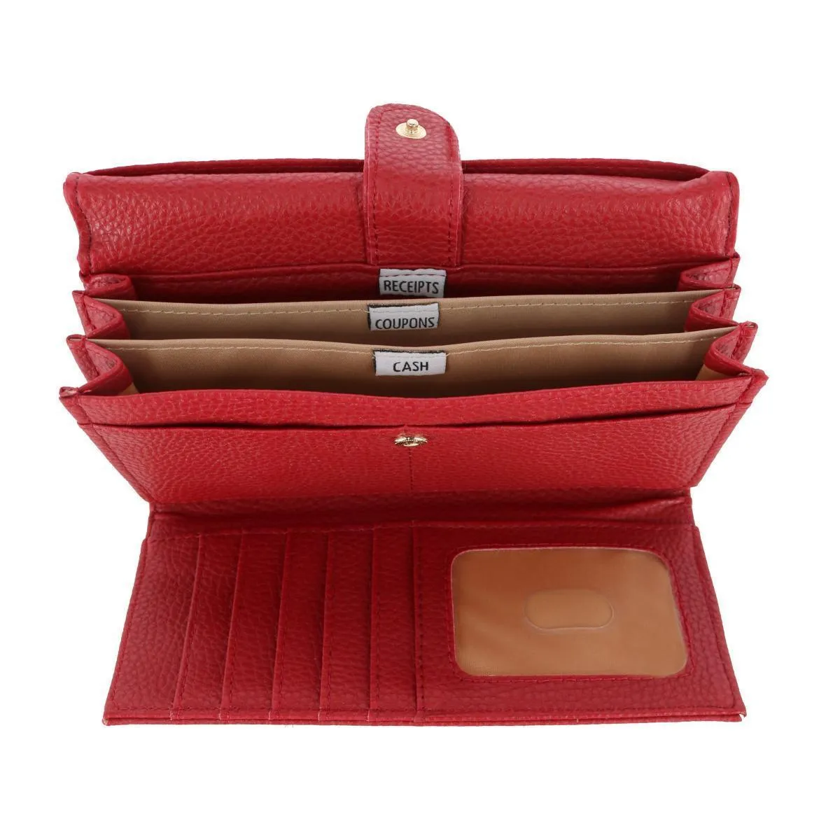 Women's Solid Colored Vegan Leather Bianca Clutch Wallet