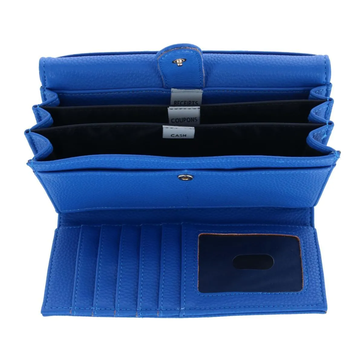 Women's Solid Colored Vegan Leather Bianca Clutch Wallet