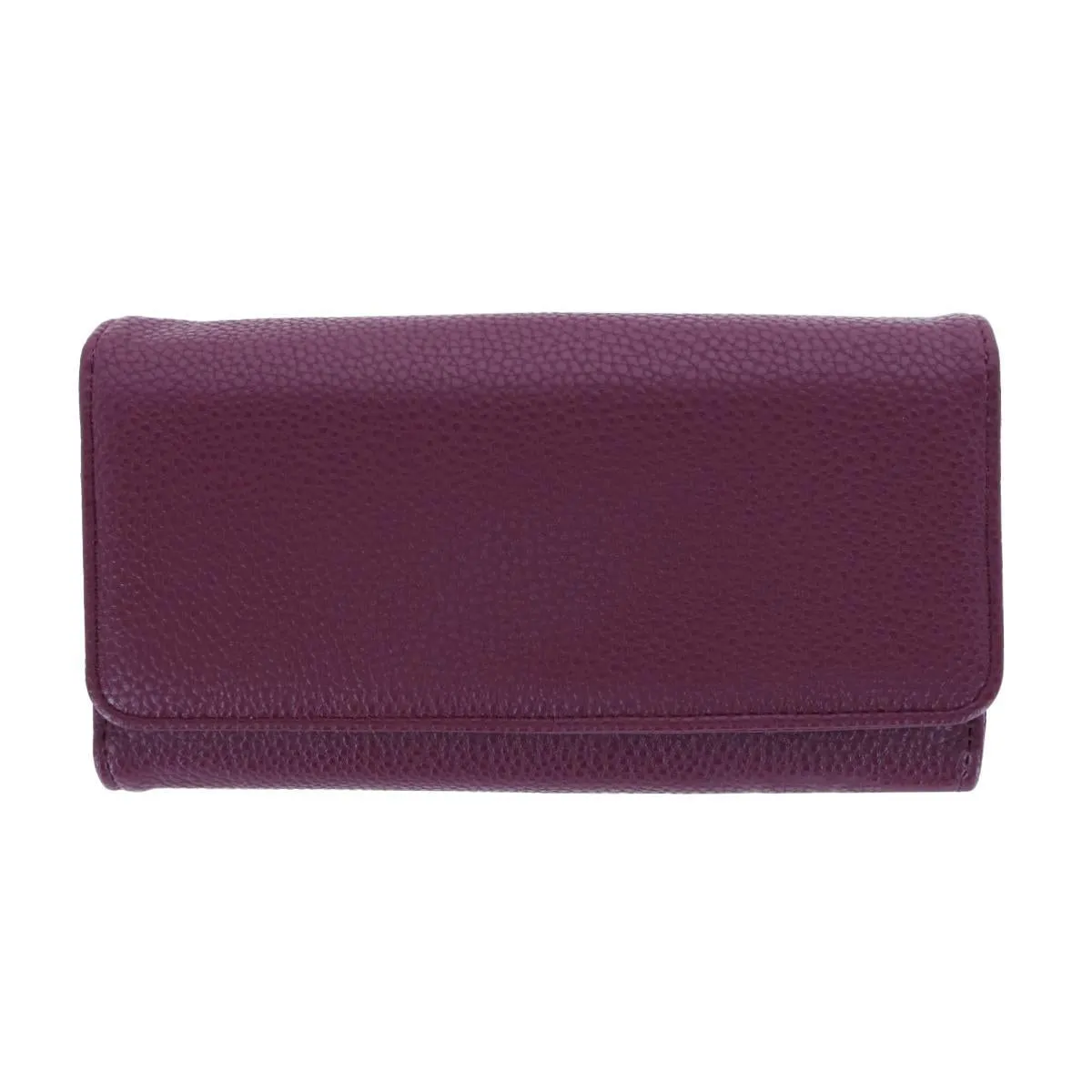 Women's Solid Colored Vegan Leather Bianca Clutch Wallet
