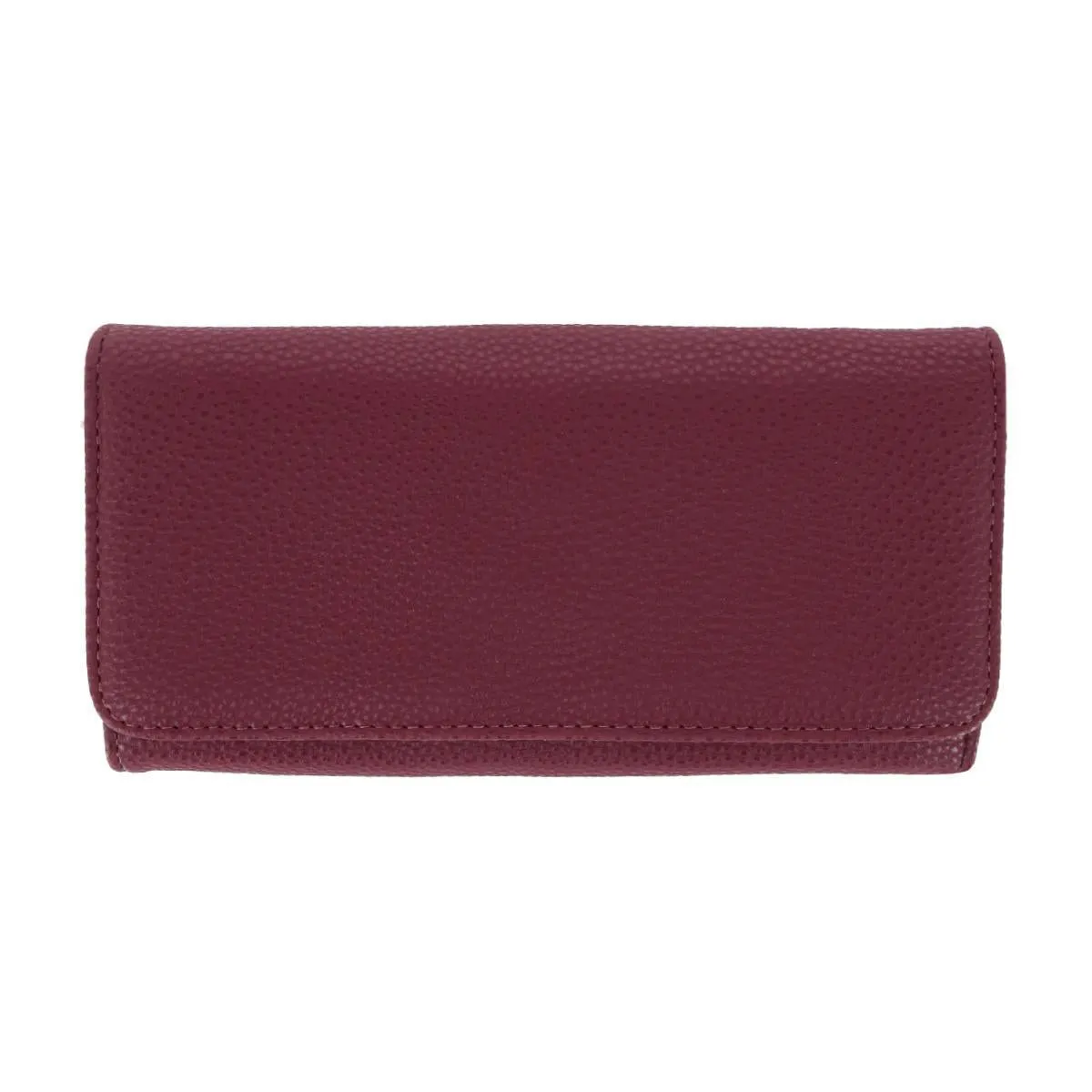 Women's Solid Colored Vegan Leather Bianca Clutch Wallet