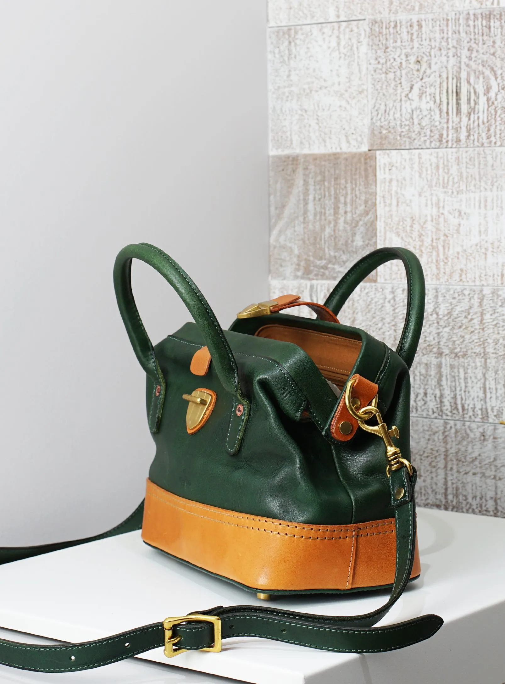 Wonder 'XL' Vintage Top-handle Satchel - Hunter Green