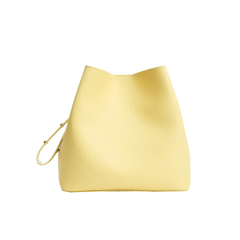 Yellow Cute LEATHER WOMENs Bucket Handbags SHOULDER Purse FOR WOMEN