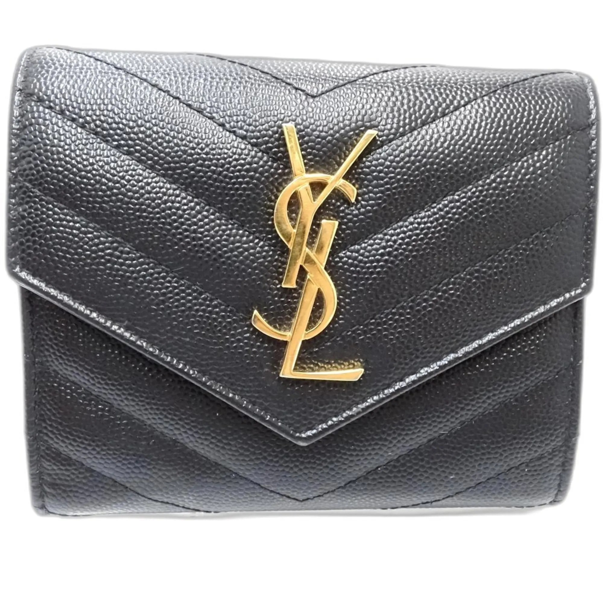 Yves Saint Laurent Leather Wallet (Tri-Fold) (Pre-Owned)