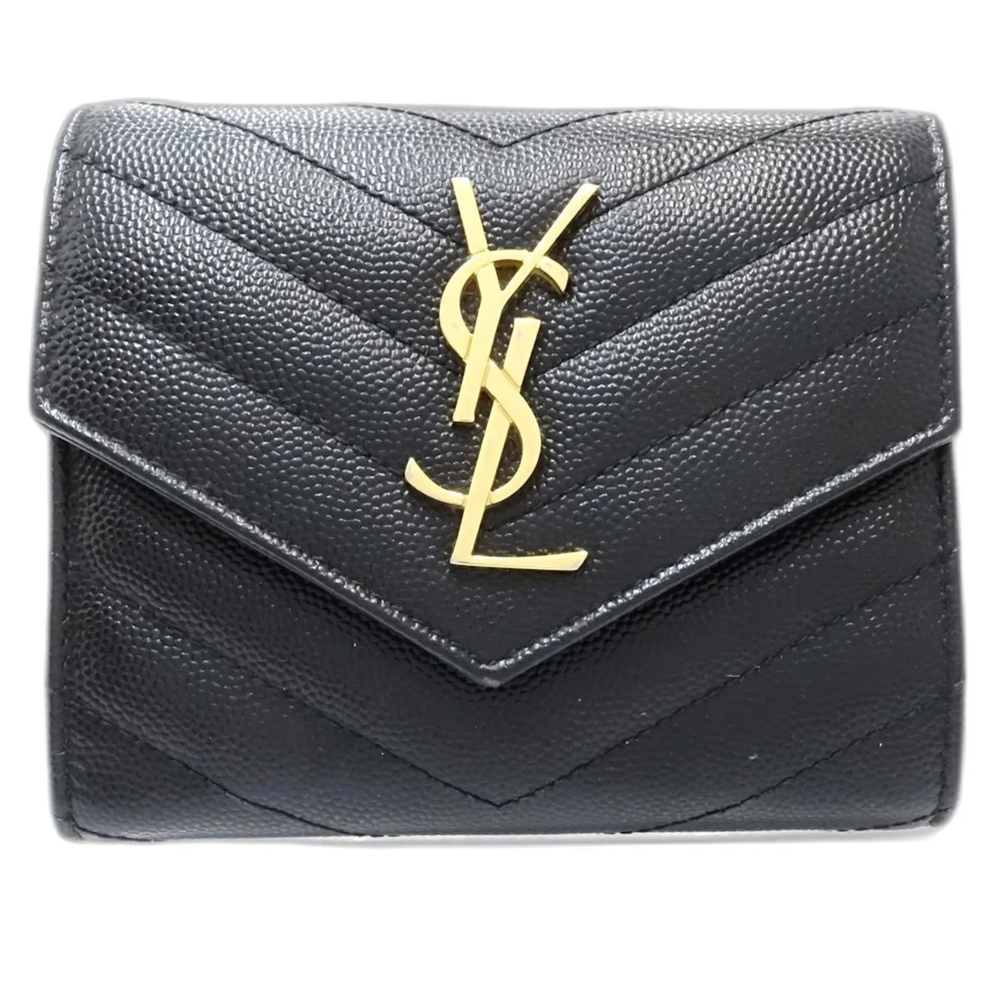 Yves Saint Laurent Leather Wallet (Tri-Fold) (Pre-Owned)